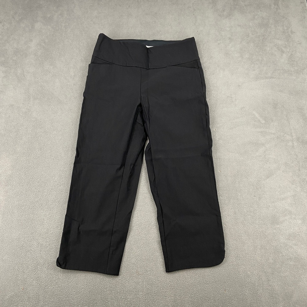 S.C. & CO. Womens Black Pull On Cropped Pants Size 8 Stretch Rayon‎ Blend Capri